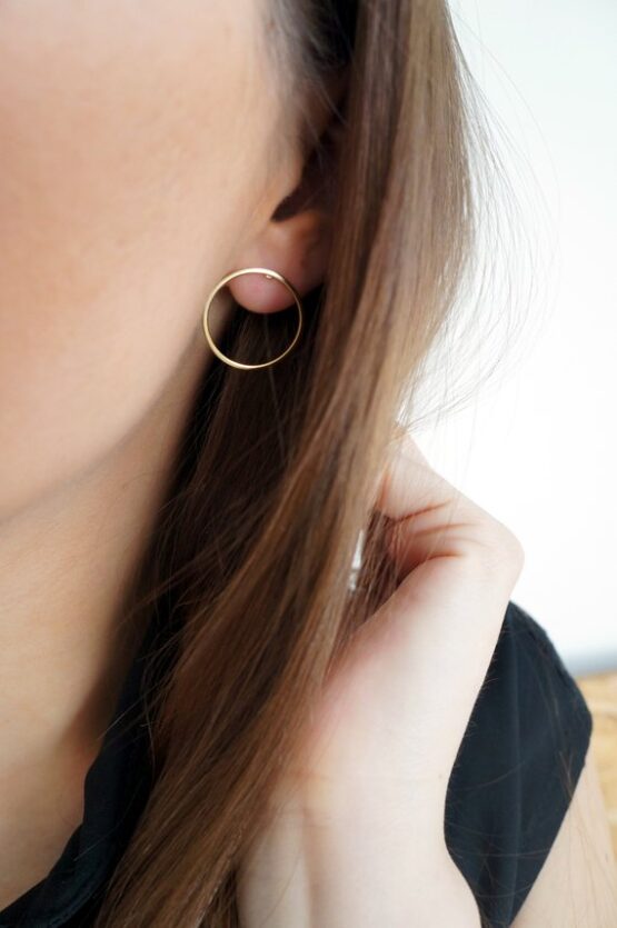 Gold colour circle earrings GG UNIQUE