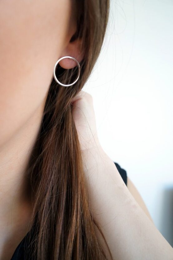 Silver colour circle earrings GG UNIQUE