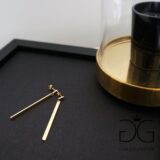 Long minimal bar gold color earrings - GG UNIQUE