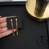 Long minimal bar gold color earrings - GG UNIQUE
