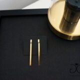 Long minimal bar gold color earrings - GG UNIQUE