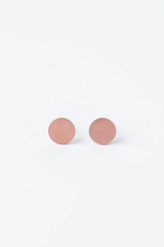 Rose gold plated round minimalist earrings - GG Unique
