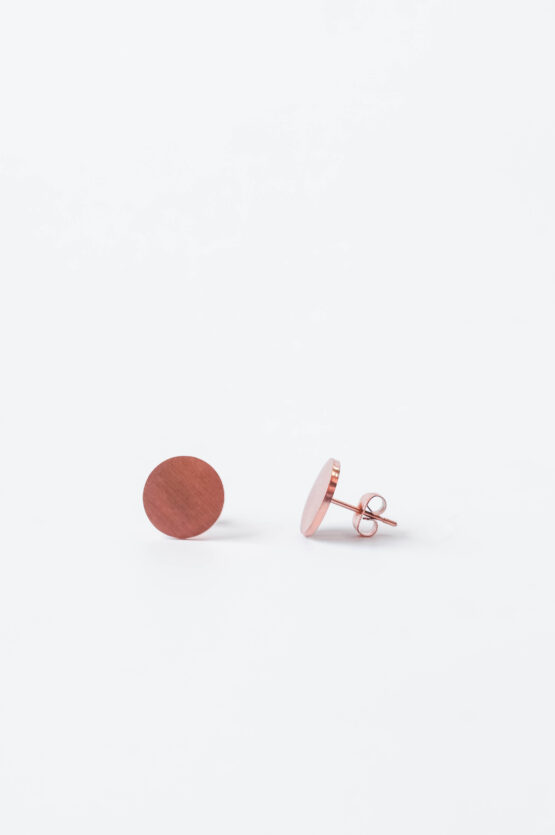 Rose gold plated round minimalist earrings - GG UniqueRose gold plated round minimalist earrings - GG Unique