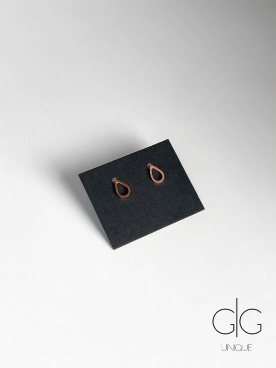 Minimalist drop earrings gold, rose gold or silver plated - GG Unique