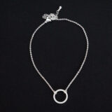 Minimal style silver color karma circle anklet