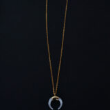 Minimal style stainless steel horn necklace