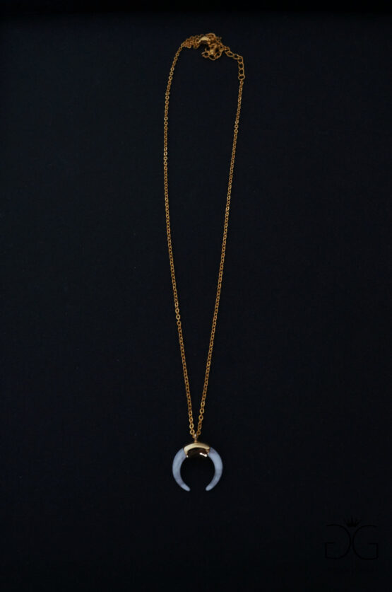 Minimal style stainless steel horn necklace