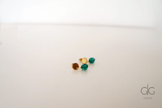 Green emerald swarovski crystal earrings GG UNIQUE