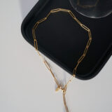 Mountain crystal gold plated big chain necklace GG UNIQUE