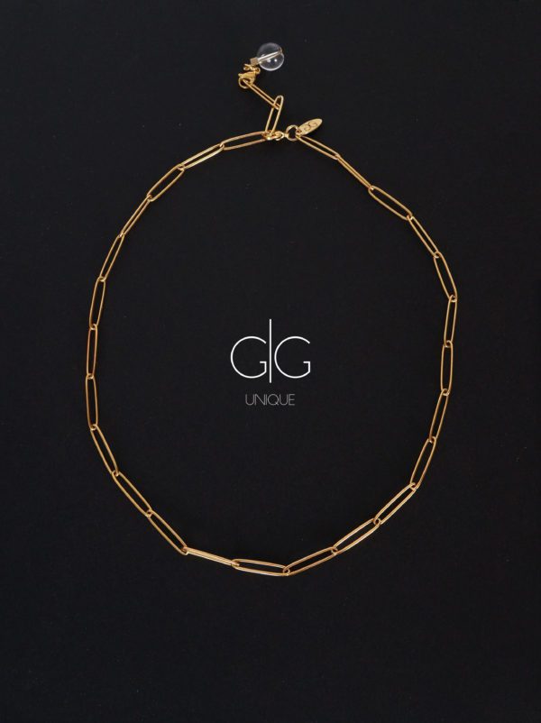 Mountain crystal gold plated big chain necklace GG UNIQUE