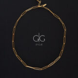 Mountain crystal gold plated big chain necklace GG UNIQUE