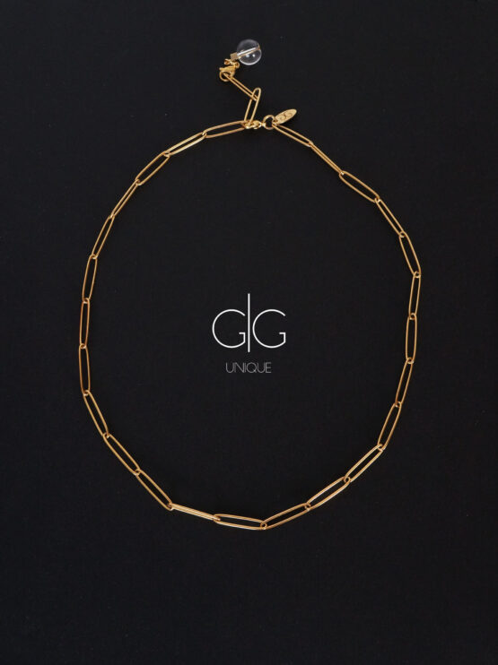 Mountain crystal gold plated big chain necklace GG UNIQUE