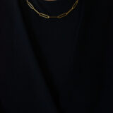 Mountain crystal gold plated big chain necklace GG UNIQUE