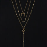 Gold plated three layer horn necklace GG UNIQUE
