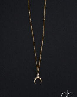 Small stylish half moon gold plated necklace - GG UNIQUE