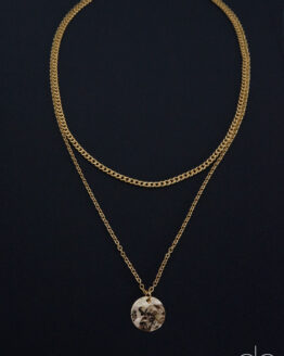 Stylish massive chain double layer gold color necklace - GG UNIQUE