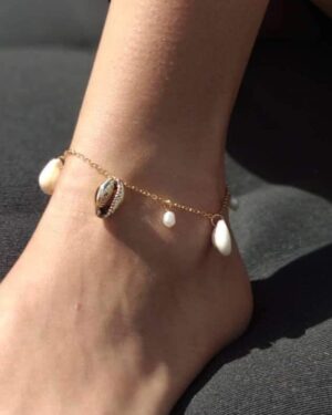 Beachy anklet with natural gold plated shells - GG UNIQUE