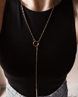 Minimal necklace with a small gold plated circle GG UNIQUE