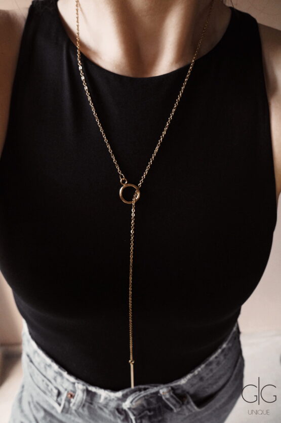 Minimal necklace with a small gold plated circle GG UNIQUE