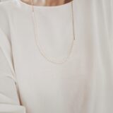 Minimal freshwater pearl necklace with a gold plated chain - GG UNIQUE