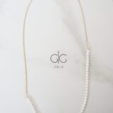 Minimal freshwater pearl necklace with a gold plated chain - GG UNIQUE