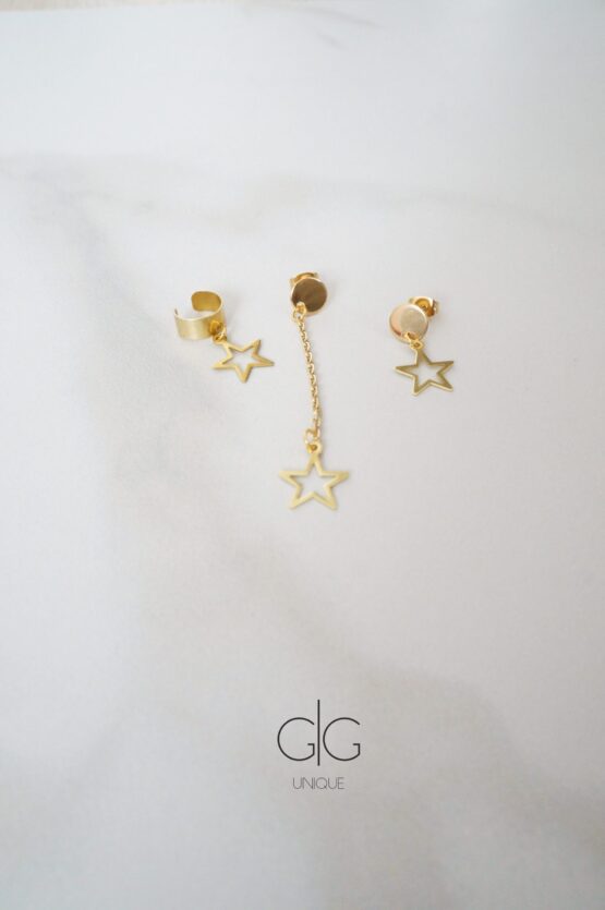Gold color star and ear cuff set - GG UNIQUE