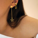Gold color star and ear cuff set