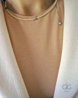 Star necklace with crystals nude color - GG UNIQUE