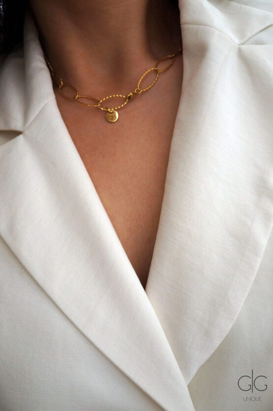 Vintage gold plated stainless steel necklace - GG UNIQUE