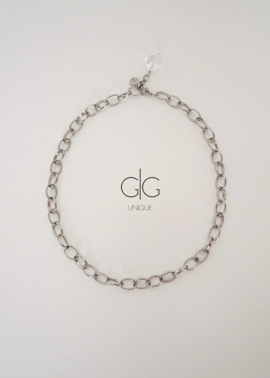 Stainless steel necklace with mountain crystal - GG UNIQUE