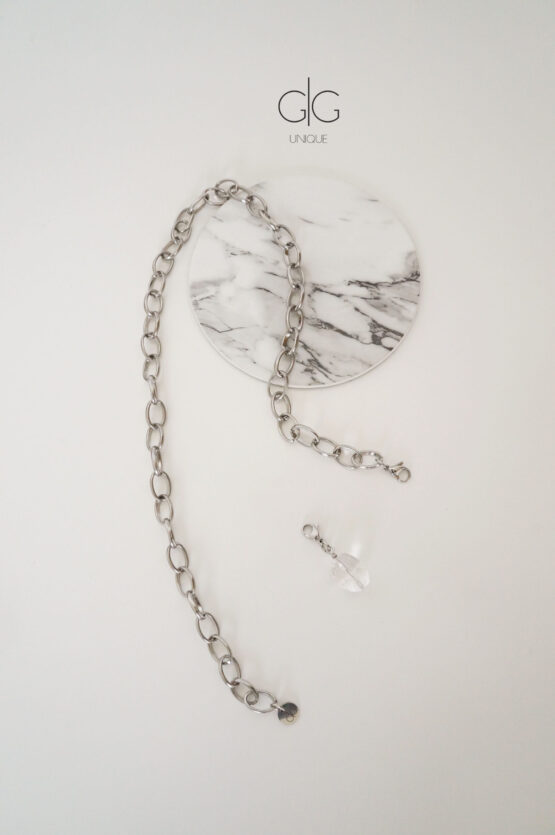 Stainless steel necklace with mountain crystal - GG UNIQUE