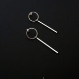 Circle and long bar earrings silver color - GG UNIQUE