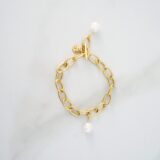 Massive bracelet with fresh water pearls - GG UNIQUE