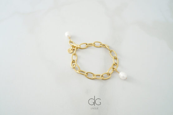Massive bracelet with fresh water pearls - GG UNIQUE