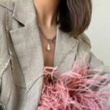 Irina Cybina - white pearl mass necklace - GG UNIQUE