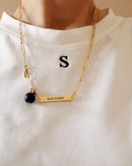 Gold plated stainless steel necklace - NOT SORRY