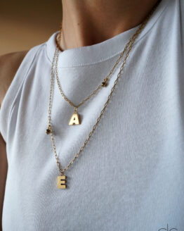 Trendy gold plated letter necklace - GG UNIQUE