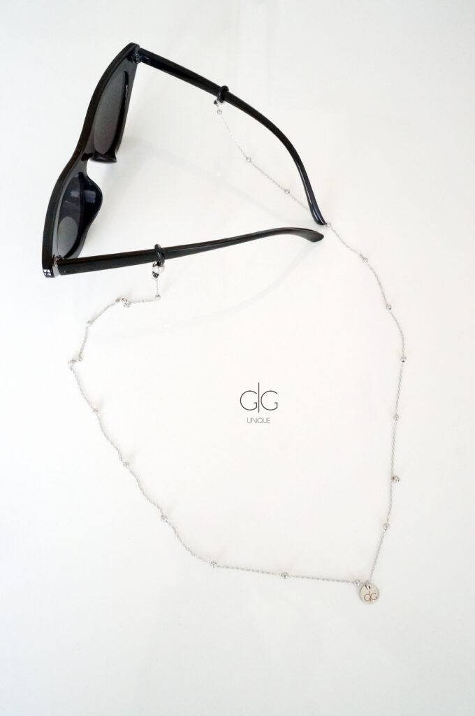 Thin stainless steel bubble glasses chain - GG UNIQUE