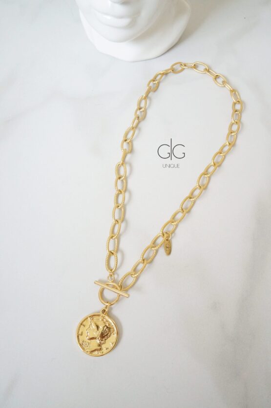 Massive trendy gold plated necklace - GG UNIQUE