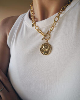 Massive trendy gold plated necklace - GG UNIQUE