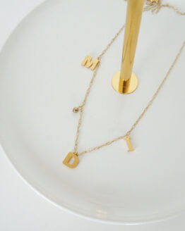 Trendy gold plated letter necklace - 2-3 letters - GG UNIQUE