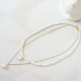 Freshwater pearl necklace with pearl pendants - GG UNIQUE