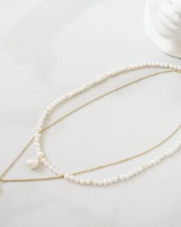 Freshwater pearl necklace with pearl pendants - GG UNIQUE