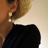 Gold plated shell and freshwater pearl earrings - GG UNIQUE