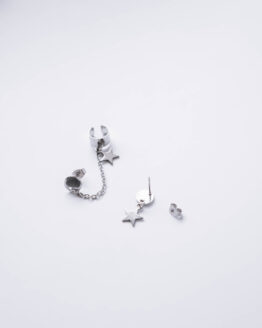Stainless steel star earring set with an ear cuff - GG Unique