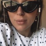Thin gold plated glasses chain with freshwater pearls - GG UNIQUE