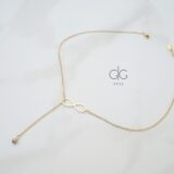 Minimal infinity necklace with hematite stone - GG UNIQUE