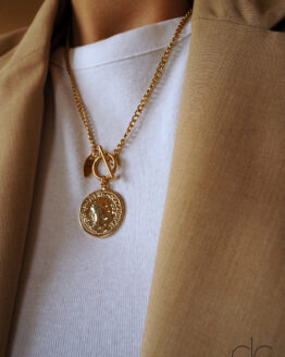 Vintage antique style greek pendant necklace - GG UNIQUE