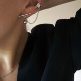 Ear cuff with a line in silver color - GG UNIQUE