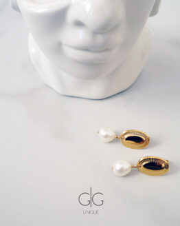 Vintage freshwater pearl earrings in gold - GG UNIQUE